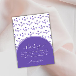 Niedliche Lila Arch Sweetheat Valentine Baby Dusch Dankeskarte