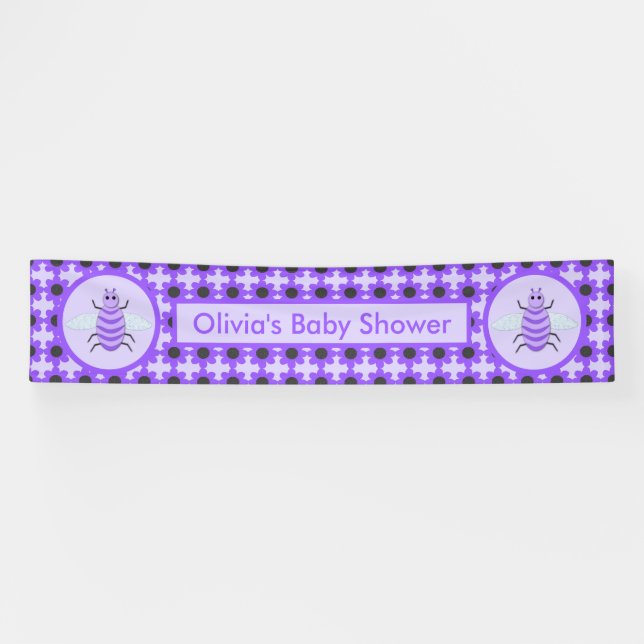 Niedliche Lila Babybeere Geschlecht Neutrale Babyd Banner (Horizontal)