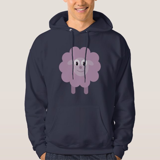 Niedliche lila Cartoon-Schaf-Marine Hoody (Vorderseite)