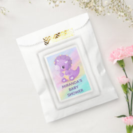 Niedliche Lila Dinosaur Babydusche Geschenktütchen