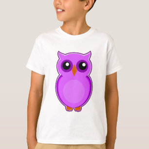 Niedliche lila Eulenanimationsillustration T-Shirt