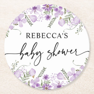 Niedliche Lila Florals Babydusche Untersetzer