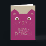 Niedliche Lila Geburtstagskarte Karte<br><div class="desc">Niedliche,  lustige lila Katzenbilder mit bräunlichem Hintergrund und charmantem "Happy Birthday"-Text.</div>