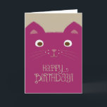 Niedliche Lila Geburtstagskarte Karte<br><div class="desc">Niedliche,  lustige lila Katzenbilder mit bräunlichem Hintergrund und charmantem "Happy Birthday"-Text.</div>