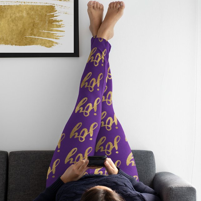 Niedliche Lila Goldfreude Weihnachten Leggings (Von Creator hochgeladen)