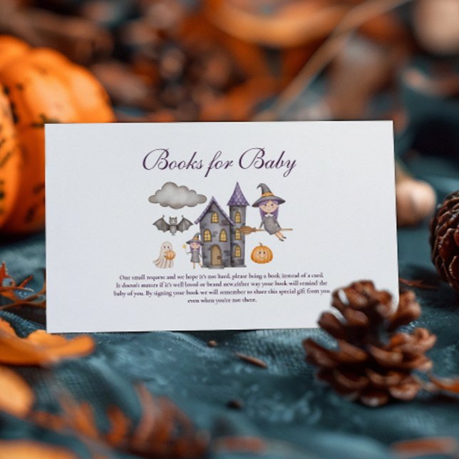 Niedliche Lila Halloween-Bücher für Baby Begleitkarte (Von Creator hochgeladen)