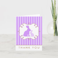 Niedliche Lila Kaninchen Kinderdusche Danke