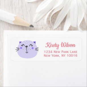 Niedliche Lila Katze   Babydusche