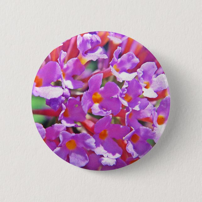 Niedliche lila kleine Blume Button (Vorderseite)