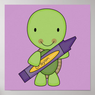 niedliche lila Krabbenschildkröte Poster