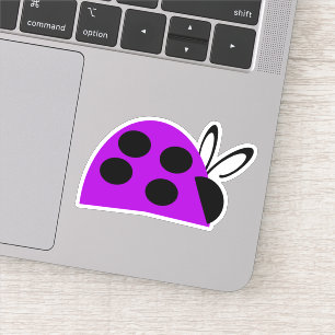 Niedliche Lila Ladybug Aufkleber