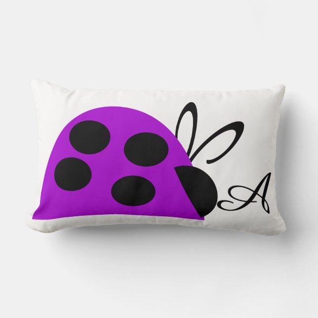 Niedliche Lila Ladybug Personalisiert Lendenkissen (Vorderseite)
