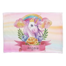 Niedliche Lila Mädchen Unicorn Rainbow Individuell
