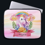 Niedliche Lila Mädchen Unicorn Rainbow Individuell Laptopschutzhülle<br><div class="desc">Mit einem lila Einhorn mit Krone, Regenbogen, Blume Kranz, der mit Ihrem Prinzessinnennamen personalisiert werden kann. Ideal für ein Geburtstagsgeschenk, Kinderzimmer-Dekor, Kinderspielkunst, Wohngestaltung und andere Anlässe. Einfache Anpassung Ihres Princess-Namens und Schriftartes über den "Personalisierungsknopf". Sie können auch "Design auf ein Produkt übertragen" auf anderen Zazzle-Produkten und das Design an die...</div>