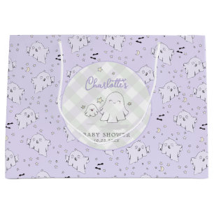 Niedliche Lila Mama und Baby Ghost Baby Dusche Große Geschenktüte