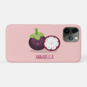 Niedliche lila Mangostanfrucht Cartoon Abbildung Case-Mate iPhone Hülle