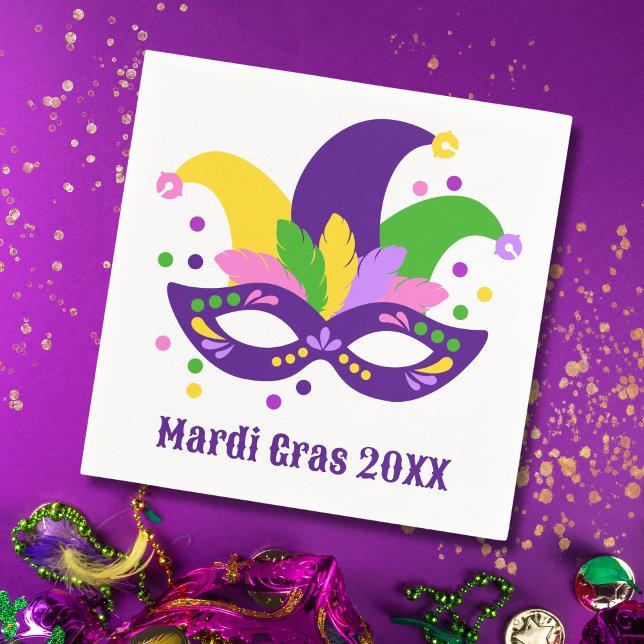 Niedliche Lila Mardi Gras Mask Serviette (Von Creator hochgeladen)