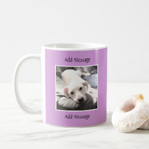 Niedliche Lila Meldung eines Fotos Kaffeetasse