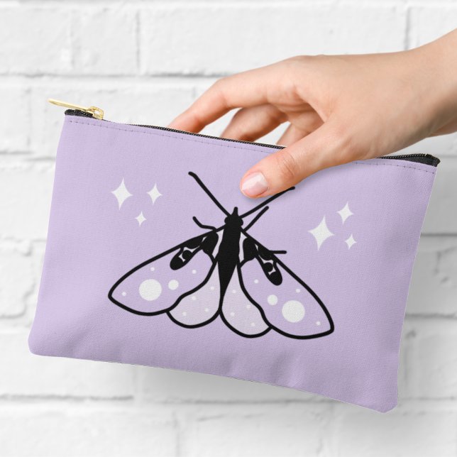 Niedliche Lila Moth Zipper Pouch Zubehörtasche (Von Creator hochgeladen)