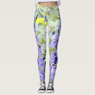 Niedliche lila Orchideen Blume Aquarell Leggings