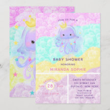 Niedliche Lila Princess Jellyfish Girl Babydusche