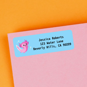 Niedliche Lila rosa Axolotl-Blase mit Namen