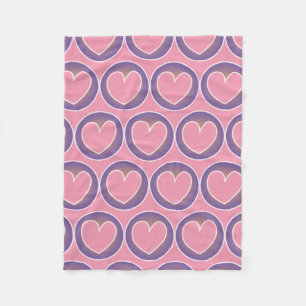 Niedliche lila rosa Herz-Muster-Fleece-Decke Fleecedecke