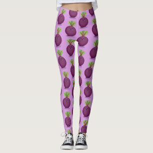 Niedliche lila Rübenanschauung Cartoon Leggings