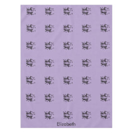 Niedliche Lila, schwarze Silhouette Tischdecke