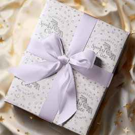 Niedliche Lila Spooky Niedliche Oktoberdusche Geschenkpapier