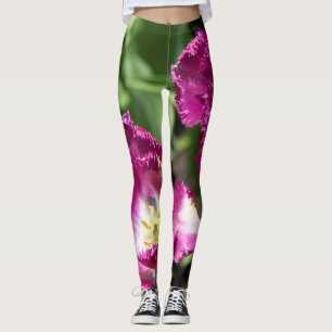 Niedliche lila Tulpen im Garten Leggings