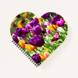 Niedliche lila und gelbe Tulpen Notizbuch