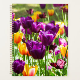 Niedliche lila und gelbe Tulpen Planer