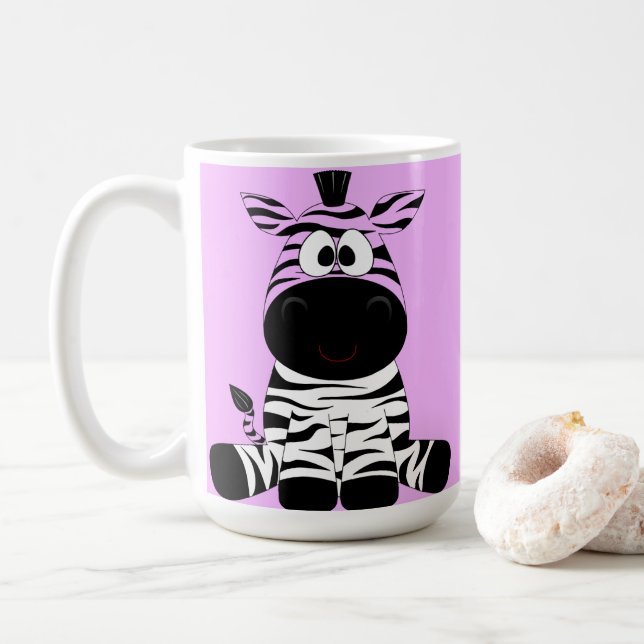 Niedliche lila Zebra-Tasse Kaffeetasse (Mit Donut)