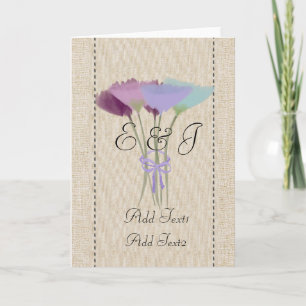 Niedliche Lilac Peony Bouquet Mit Monogramm Karte