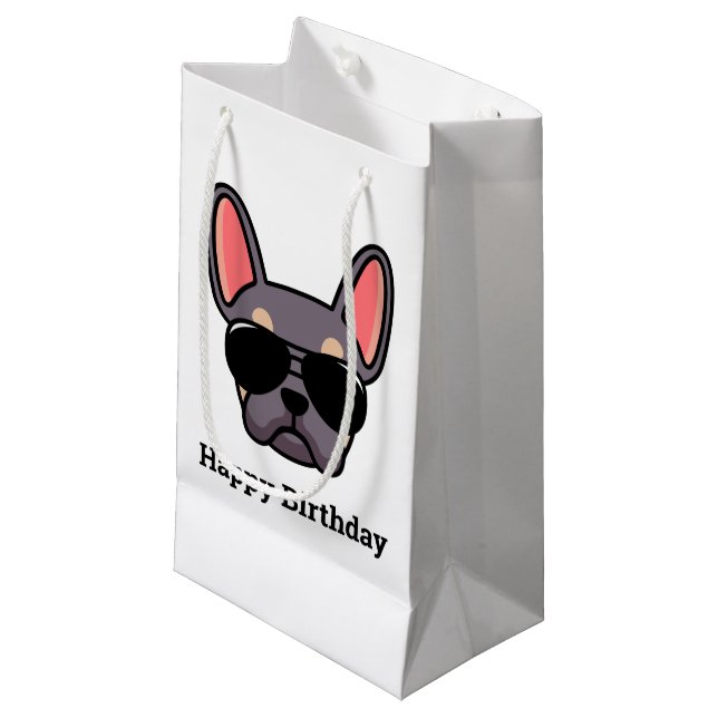 Niedliche Lilac Tan French Bulldog Face Small Gesc Kleine Geschenktüte (Vorderseite Schrägansicht)