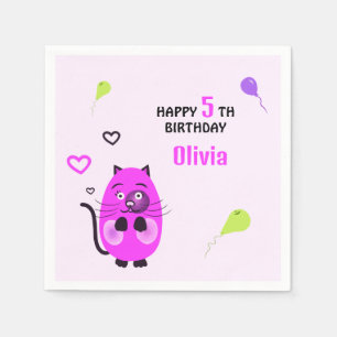 Niedliche Lilatkatze Serviette