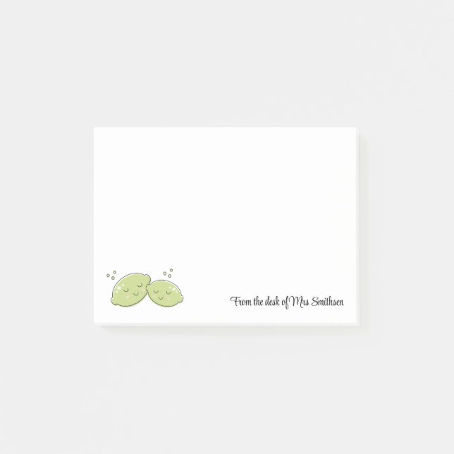 Niedliche Limes Obst vom Schreibtisch Post-it Klebezettel (Vorderseite)