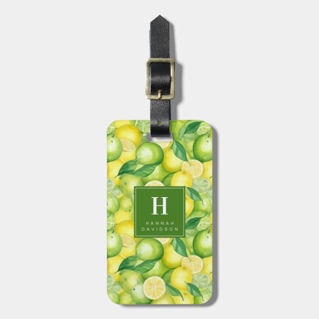 Niedliche Limonen-Gepäckmarke Gepäckanhänger (Vorderseite vertikal)