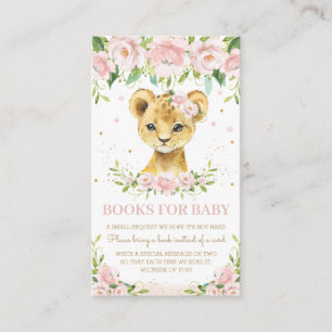 Niedliche Lion Cub Blush Pink Floral Books for Bab Begleitkarte