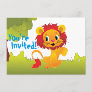 Niedliche Lion Cub Geburtstagsparty Einladung