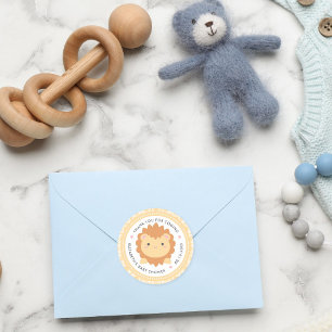 Niedliche Lion Cub Gender Neutral Baby Duwer Gefal Runder Aufkleber