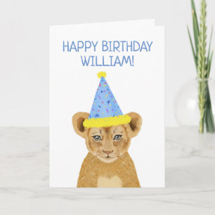 Niedliche Lion Cub Illustration Happy Birthday Karte