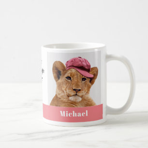 Niedliche Lion Cub Personalisieren Name und Meldun Kaffeetasse