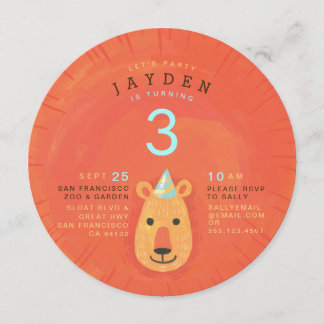 Niedliche Lion Illustriert Kid's Party Einladung