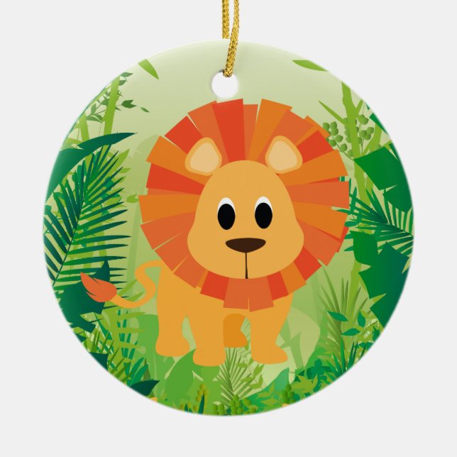 Niedliche Lion Keramikornament (Vorne)
