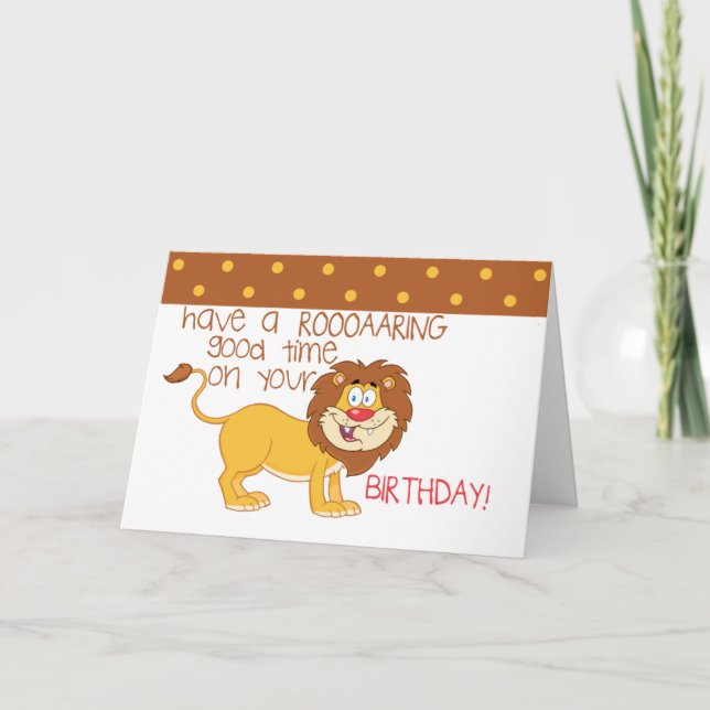 Niedliche Lion Kids Happy Birthday Cards Karte (Vorderseite)