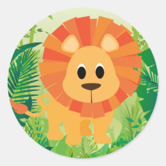 Niedliche Lion Runder Aufkleber