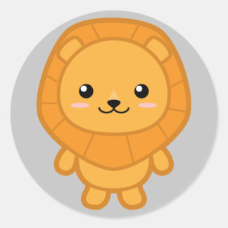 Niedliche Lion Runder Aufkleber