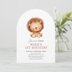 Niedliche Lion Safari Einladung zum Geburtstag